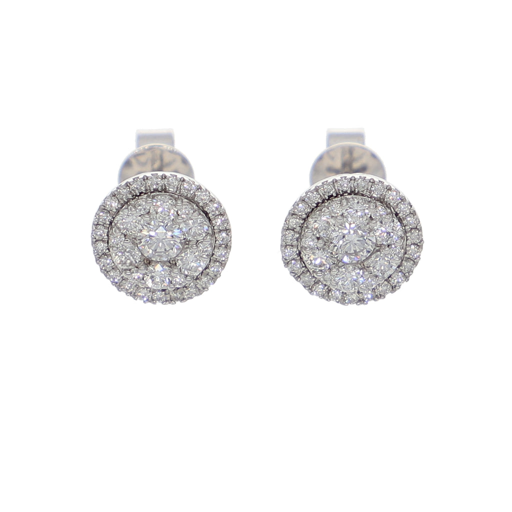 Aros Oro Blanco y Brillantes Halo AR-13948