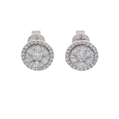 Aros Oro Blanco y Brillantes Halo AR-13948