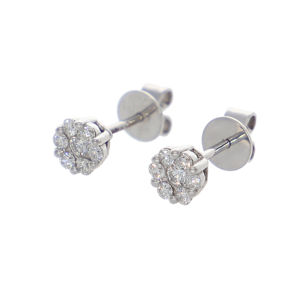 Aros Oro Blanco y Brillantes AR-13949