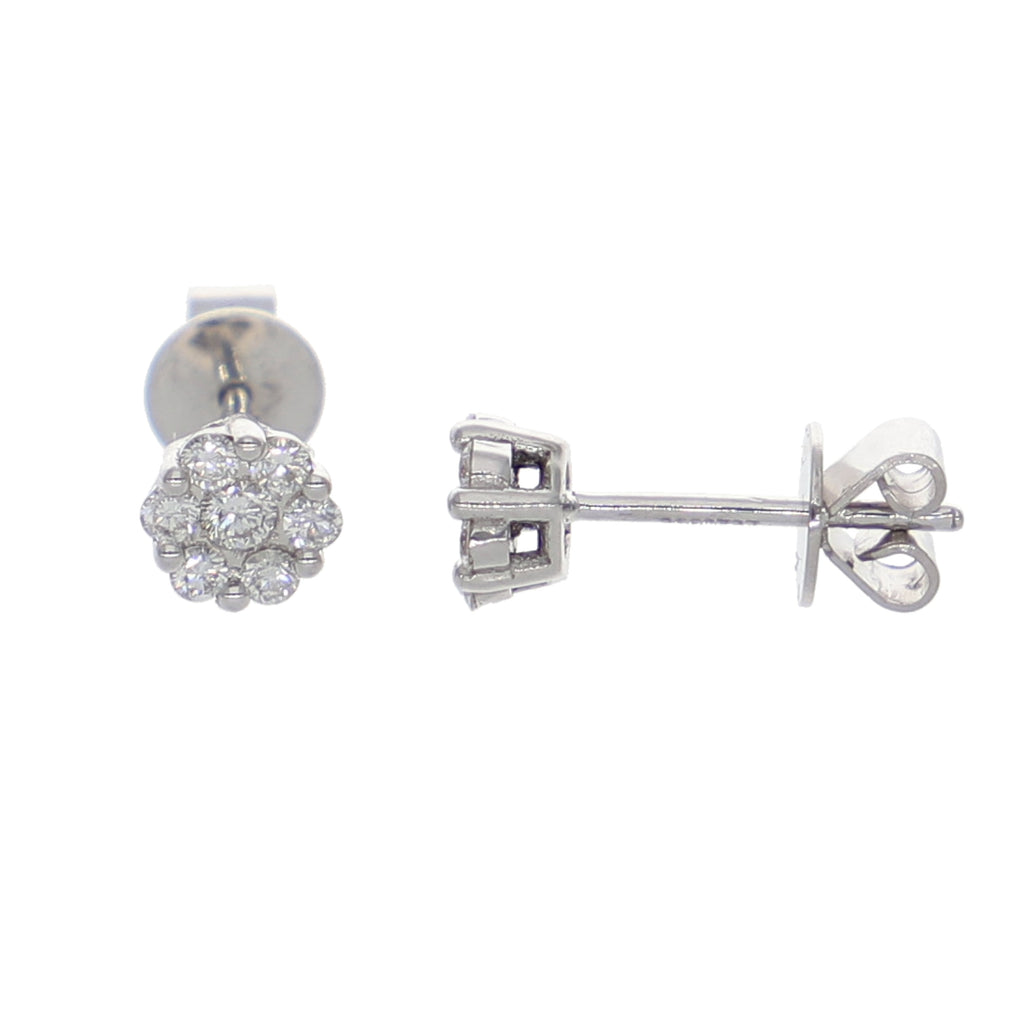 Aros Oro Blanco y Brillantes AR-13949