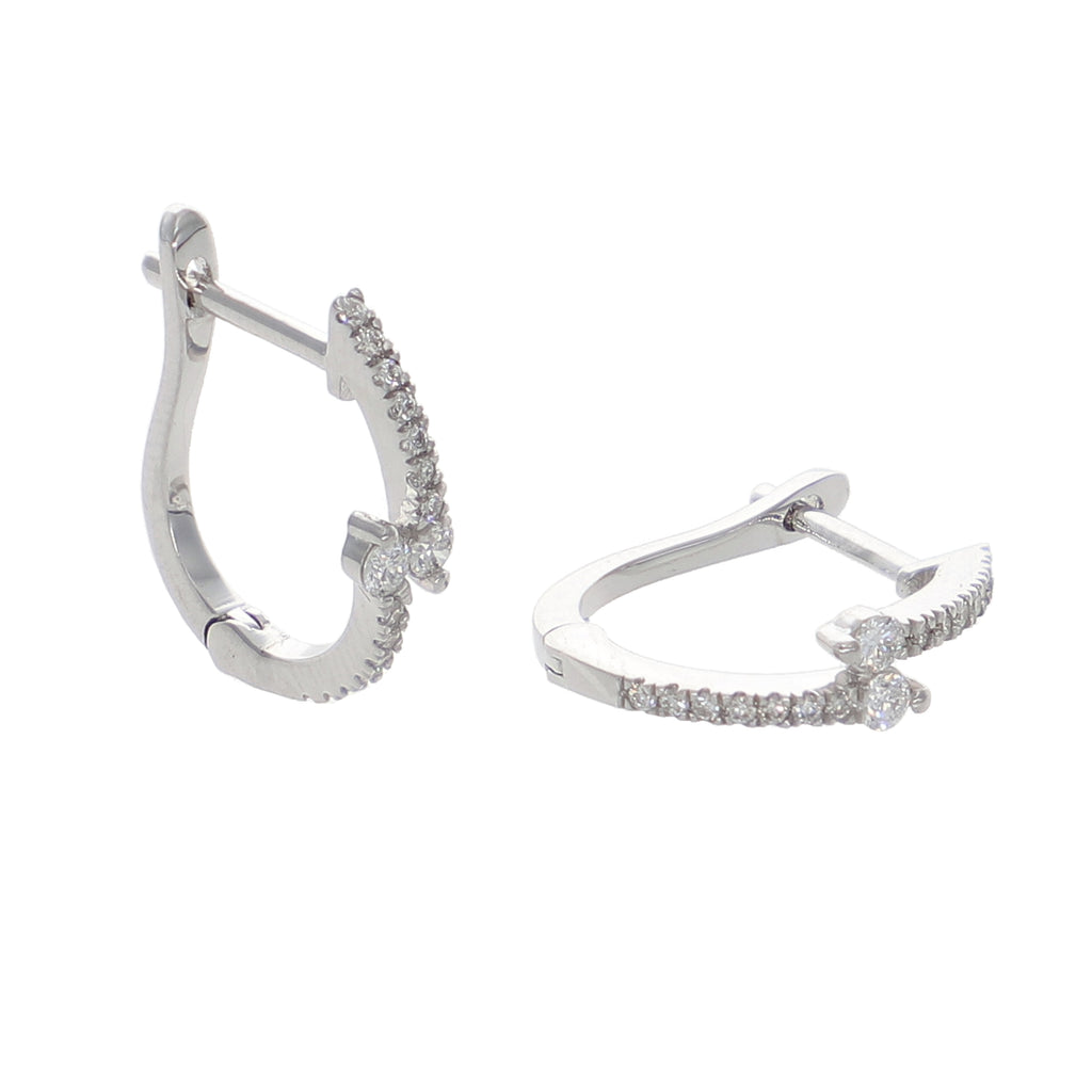 Aros Argolla Oro Blanco y Brillantes AR-13950