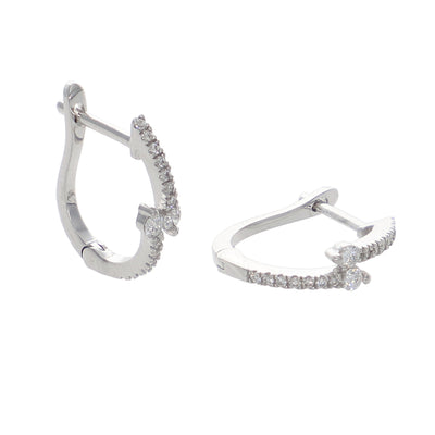 Aros Argolla Oro Blanco y Brillantes AR-13950