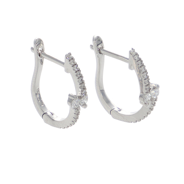 Aros Argolla Oro Blanco y Brillantes AR-13950