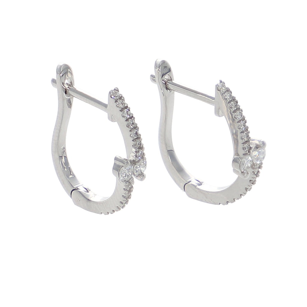 Aros Argolla Oro Blanco y Brillantes AR-13950