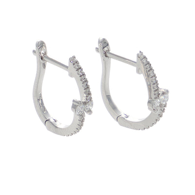 Aros Argolla Oro Blanco y Brillantes AR-13950