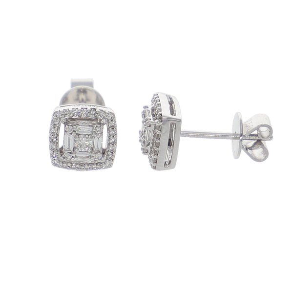 Aros Oro Blanco y Brillantes AR-13954