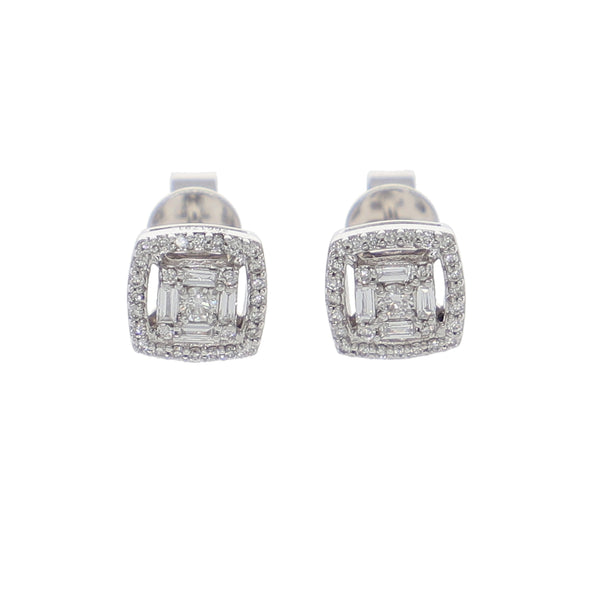 Aros Oro Blanco y Brillantes AR-13954