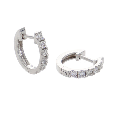 Aros Argolla Oro Blanco y Brillantes AR-13955