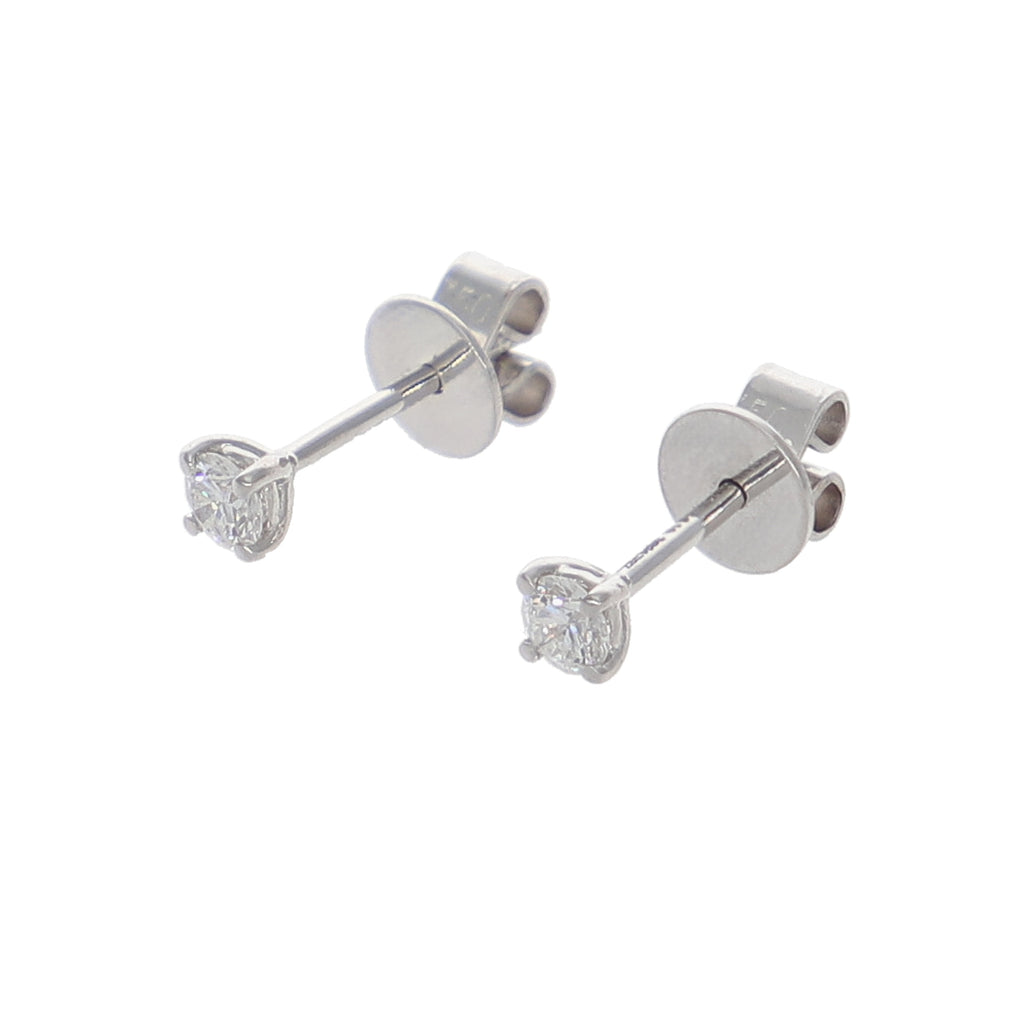 Aros Oro Blanco y Brillantes Solitario AR-13957