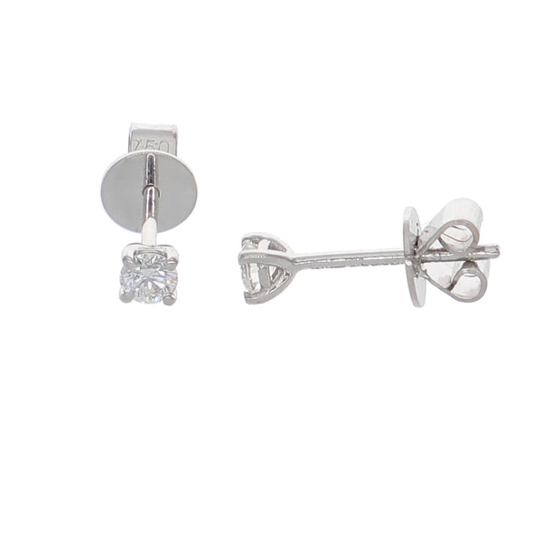 Aros Oro Blanco y Brillantes Solitario AR-13957
