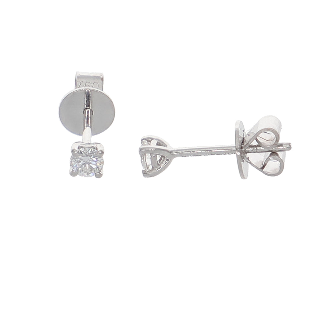 Aros Oro Blanco y Brillantes Solitario AR-13957