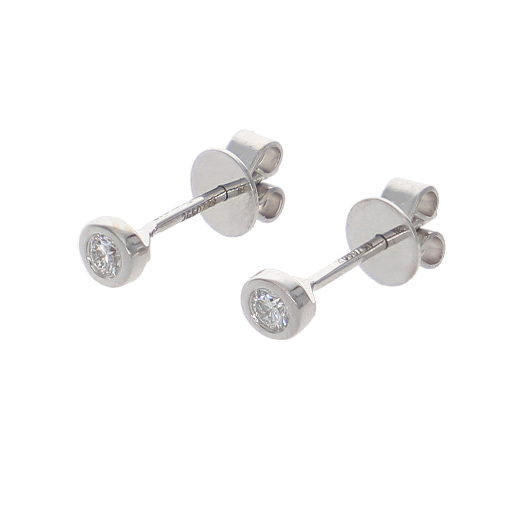 Aros Oro Blanco y Brillantes Solitario AR-13959