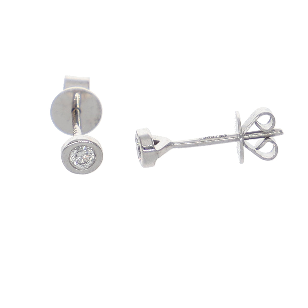 Aros Oro Blanco y Brillantes Solitario AR-13959