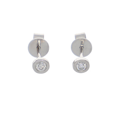 Aros Oro Blanco y Brillantes Solitario AR-13959