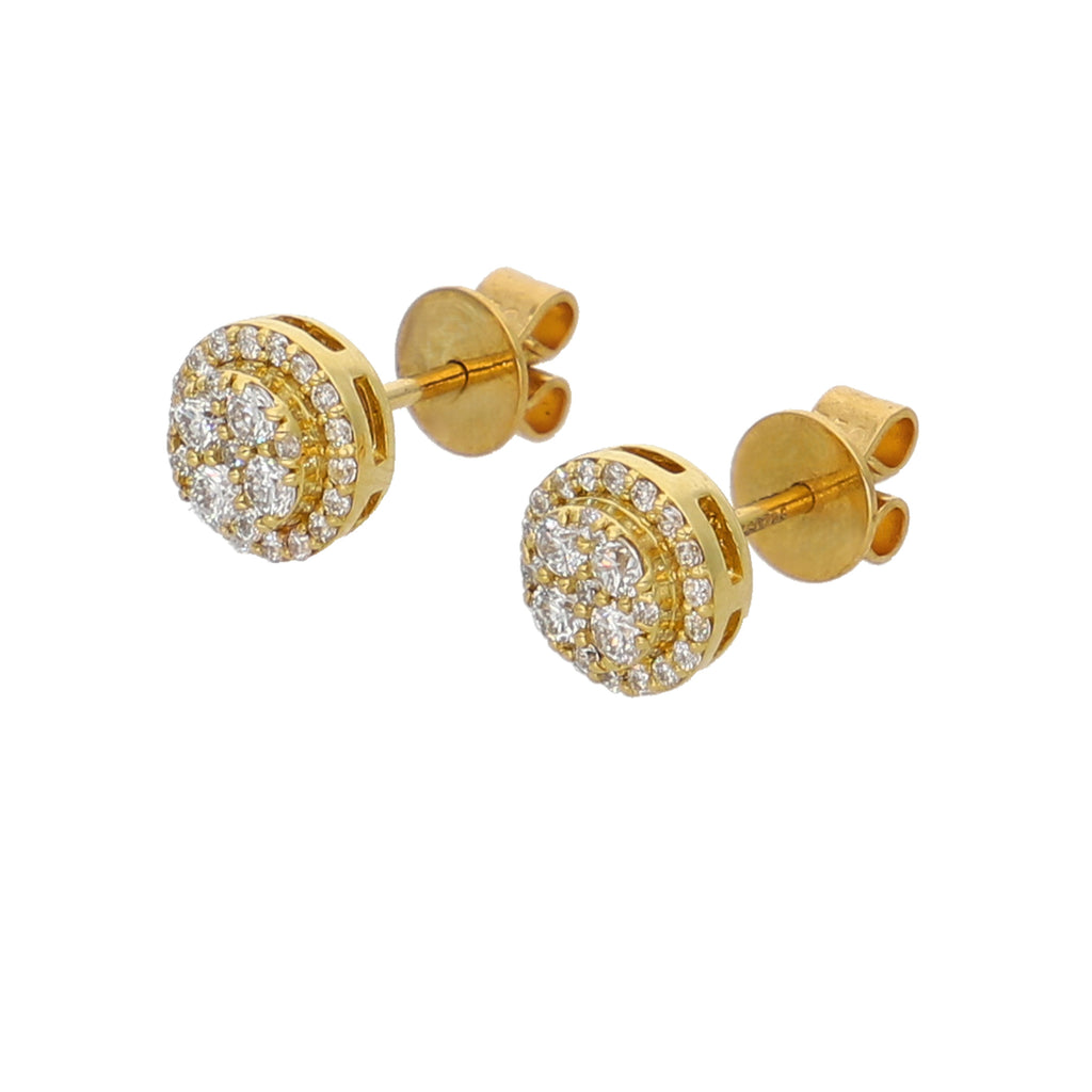 Aros Oro Amarillo y Brillantes AR-13960