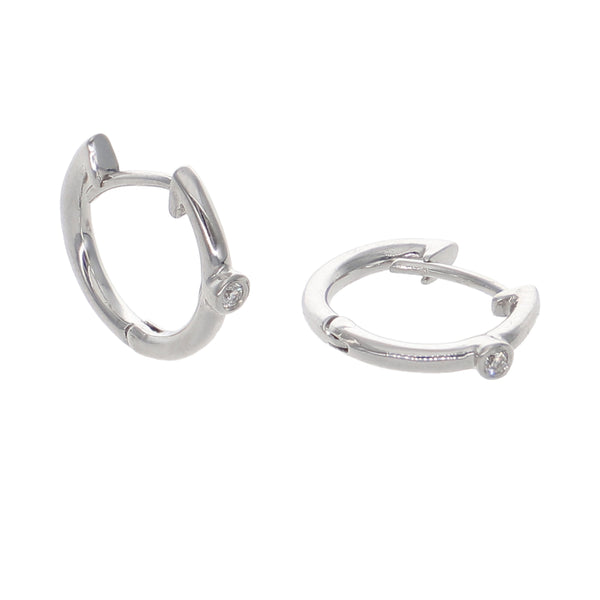 Aros Argolla Oro Blanco y Brillantes AR-13961