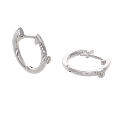 Aros Argolla Oro Blanco y Brillantes AR-13961