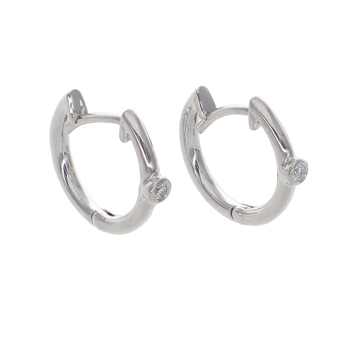 Aros Argolla Oro Blanco y Brillantes AR-13961