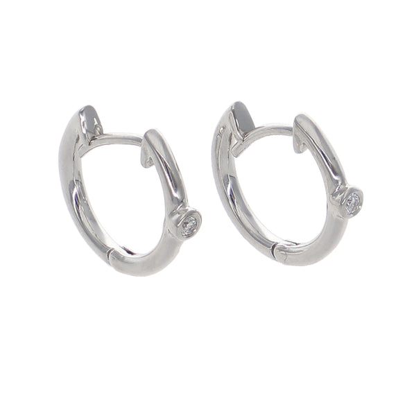 Aros Argolla Oro Blanco y Brillantes AR-13961