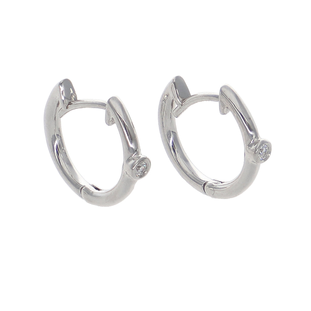 Aros Argolla Oro Blanco y Brillantes AR-13961