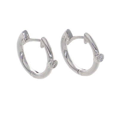 Aros Argolla Oro Blanco y Brillantes AR-13961