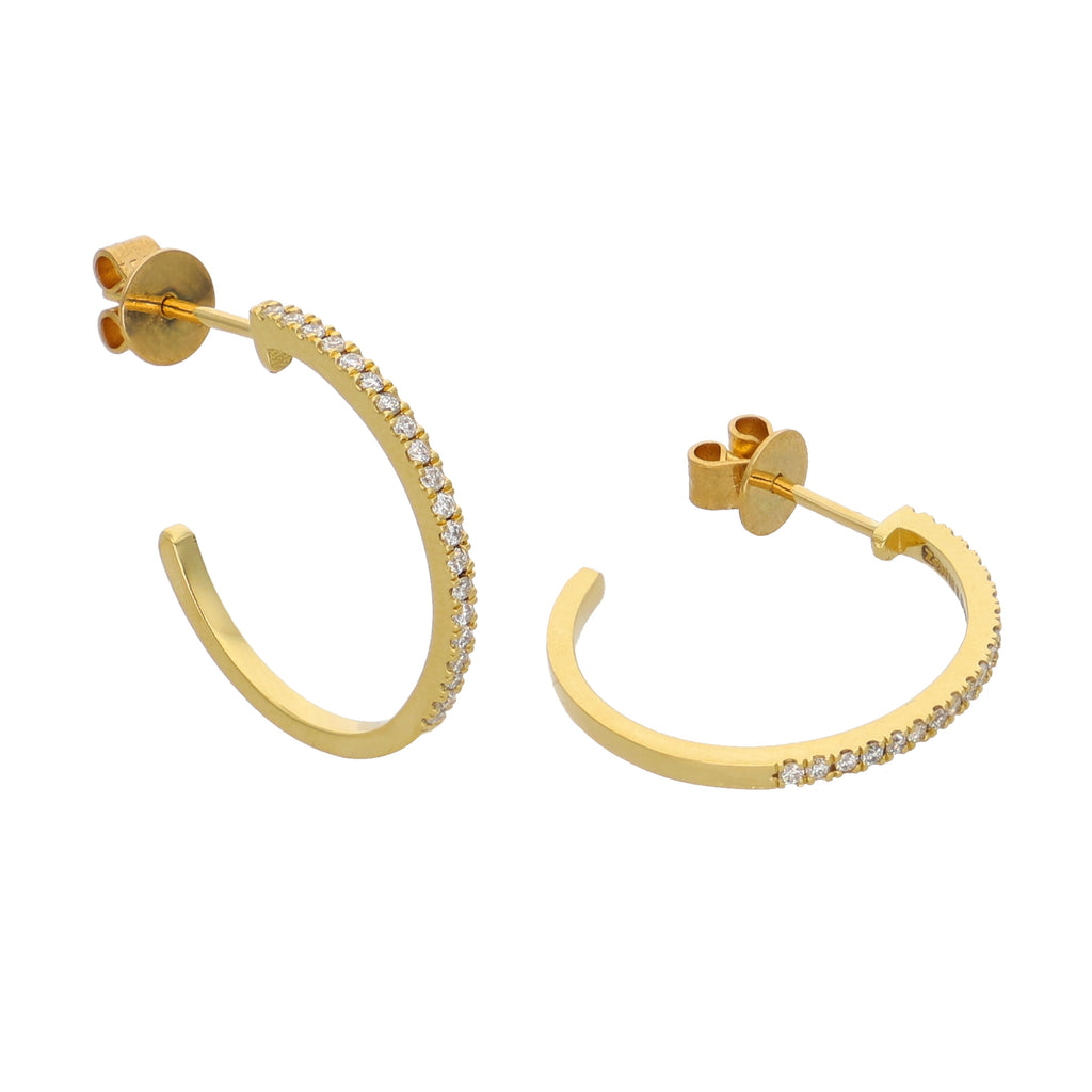 Aros Argolla Oro Amarillo y Brillantes AR-13962