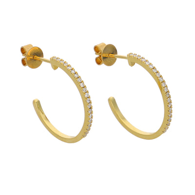 Aros Argolla Oro Amarillo y Brillantes AR-13962