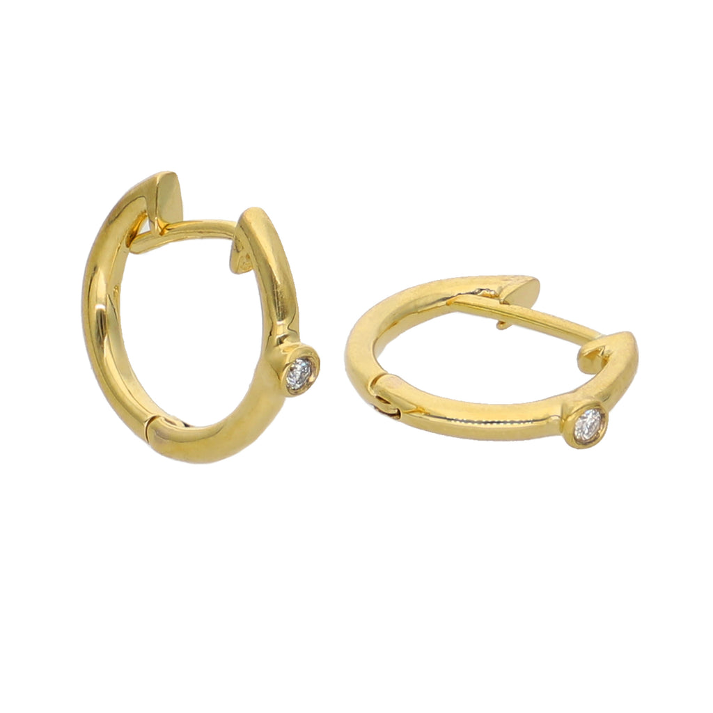 Aros Argolla Oro Amarillo y Brillantes AR-13963