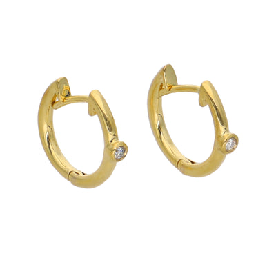 Aros Argolla Oro Amarillo y Brillantes AR-13963