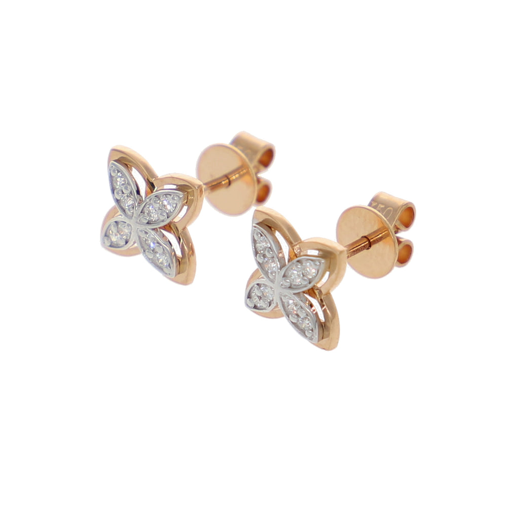 Aros Oro Rosa y Brillantes AR-13972