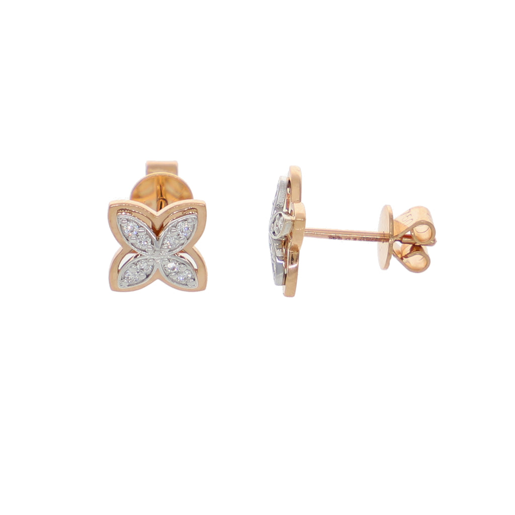 Aros Oro Rosa y Brillantes AR-13972