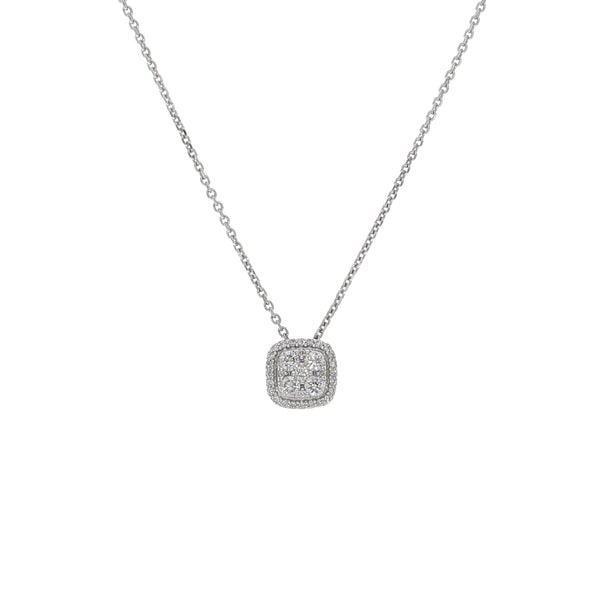 Collar Oro Blanco y Brillantes CO-13978