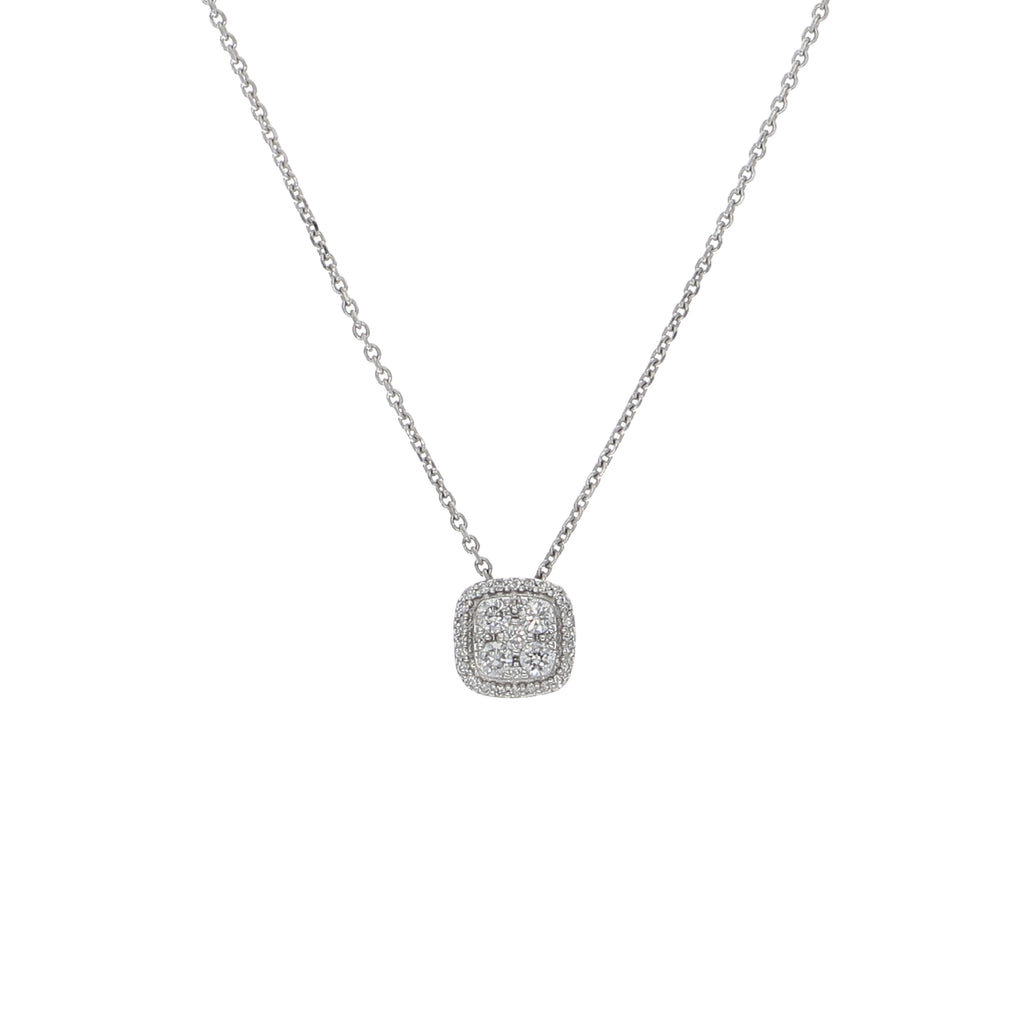 Collar Oro Blanco y Brillantes CO-13978