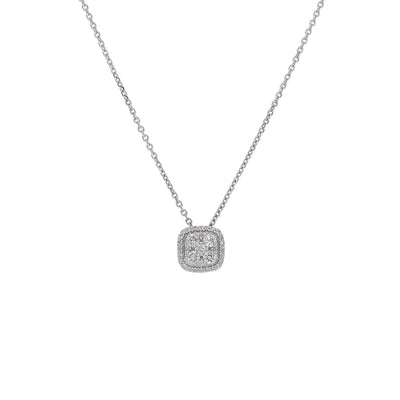 Collar Oro Blanco y Brillantes CO-13978