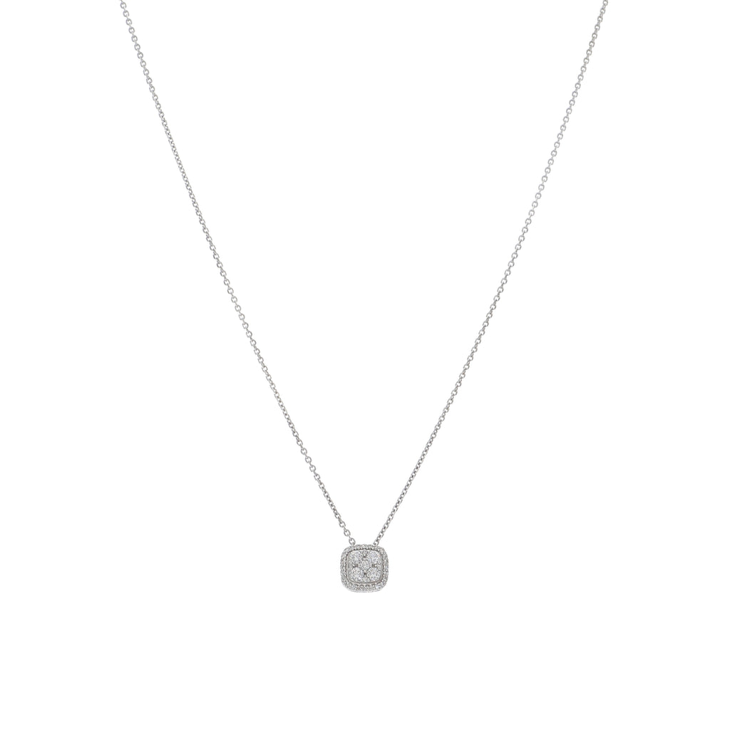 Collar Oro Blanco y Brillantes CO-13978