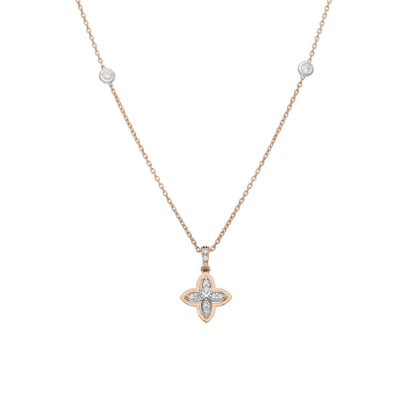 Collar Oro Rosa y Brillantes CO-13980