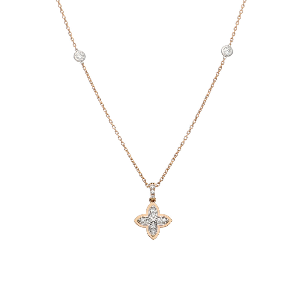 Collar Oro Rosa y Brillantes CO-13980