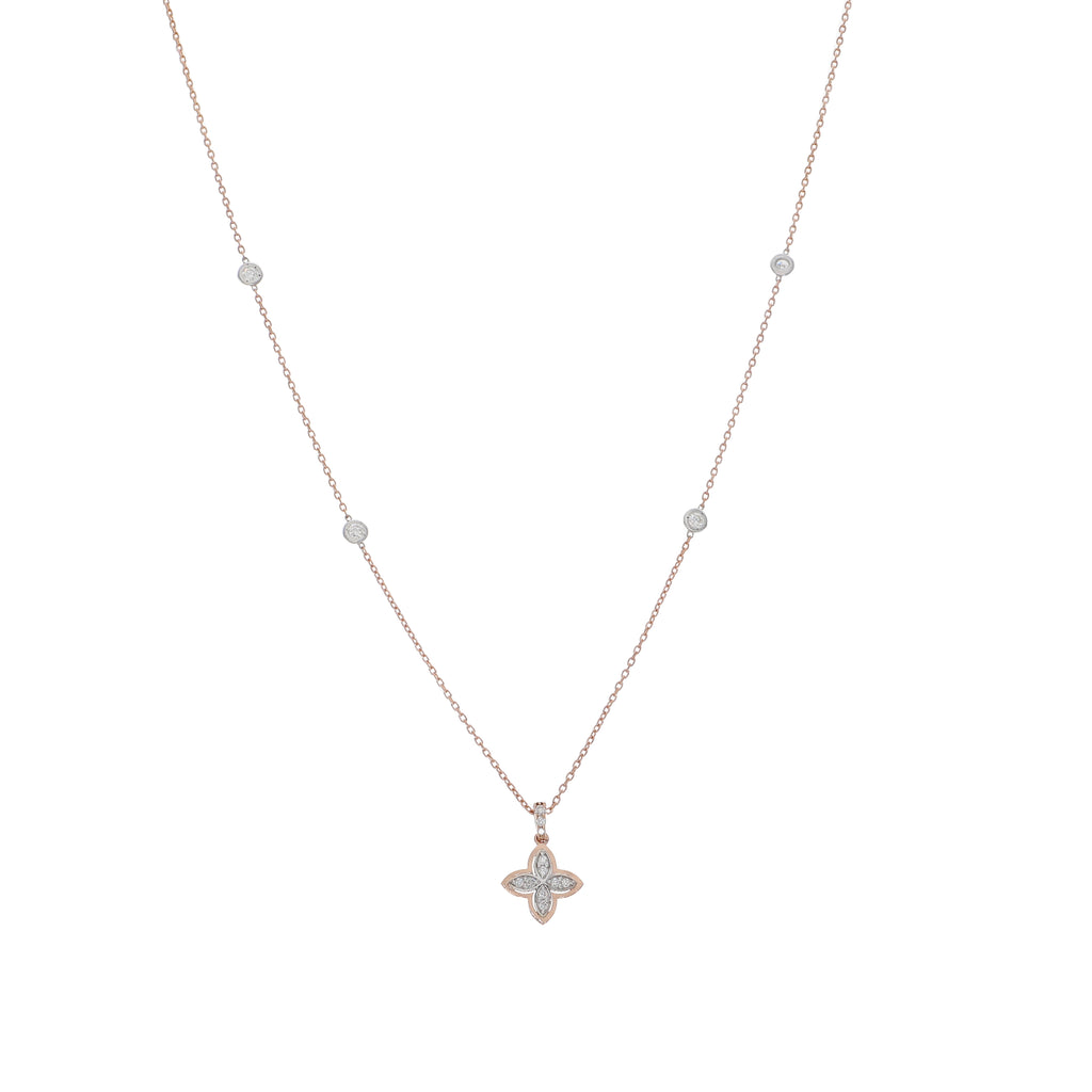 Collar Oro Rosa y Brillantes CO-13980