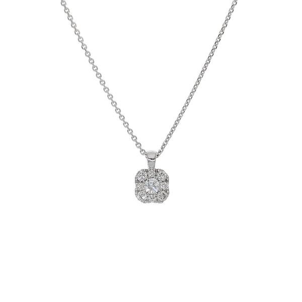 Collar Oro Blanco y Brillantes Halo CO-13982