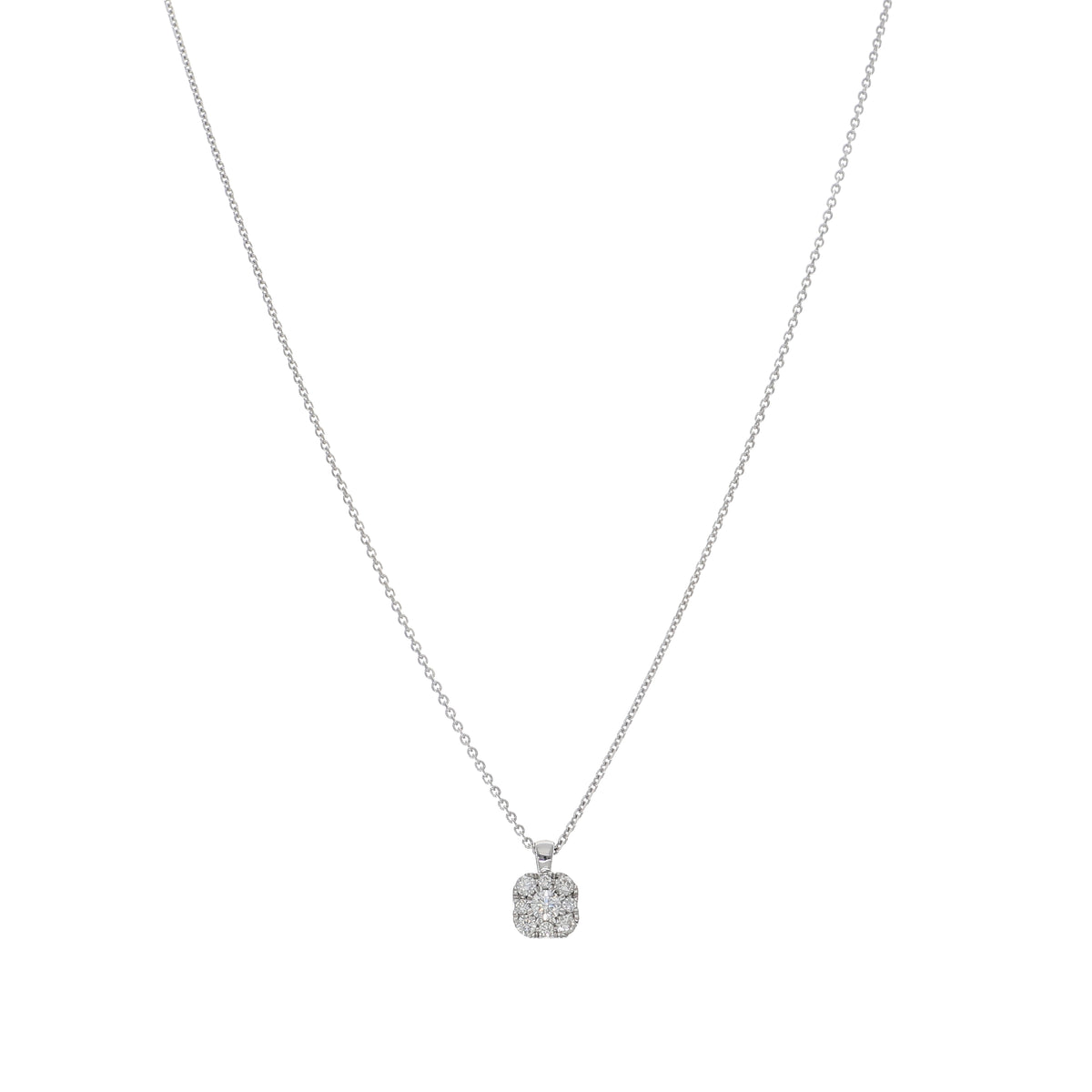 Collar Oro Blanco y Brillantes Halo CO-13982