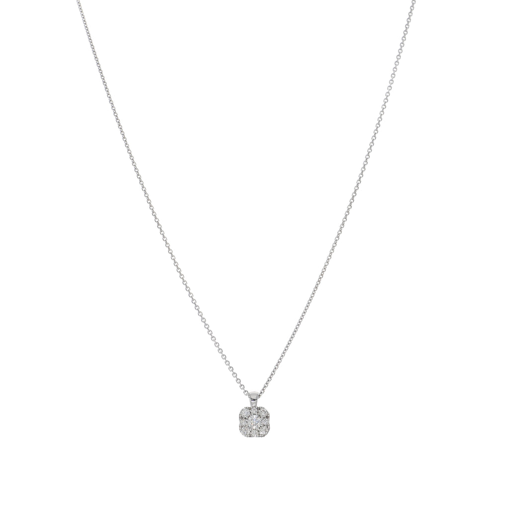 Collar Oro Blanco y Brillantes Halo CO-13982