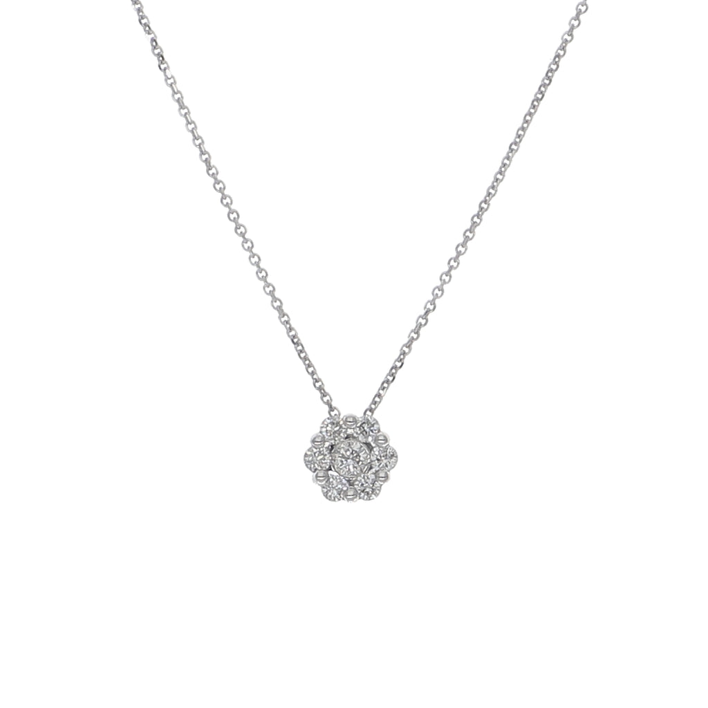 Collar Oro Blanco y Brillantes Halo CO-13983