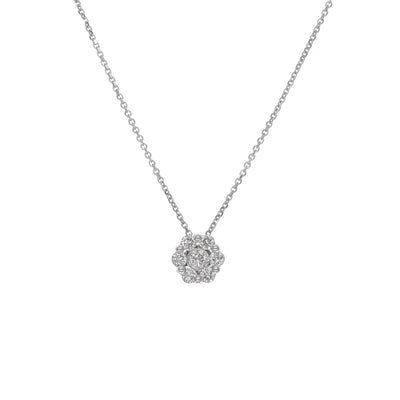 Collar Oro Blanco y Brillantes Halo CO-13983