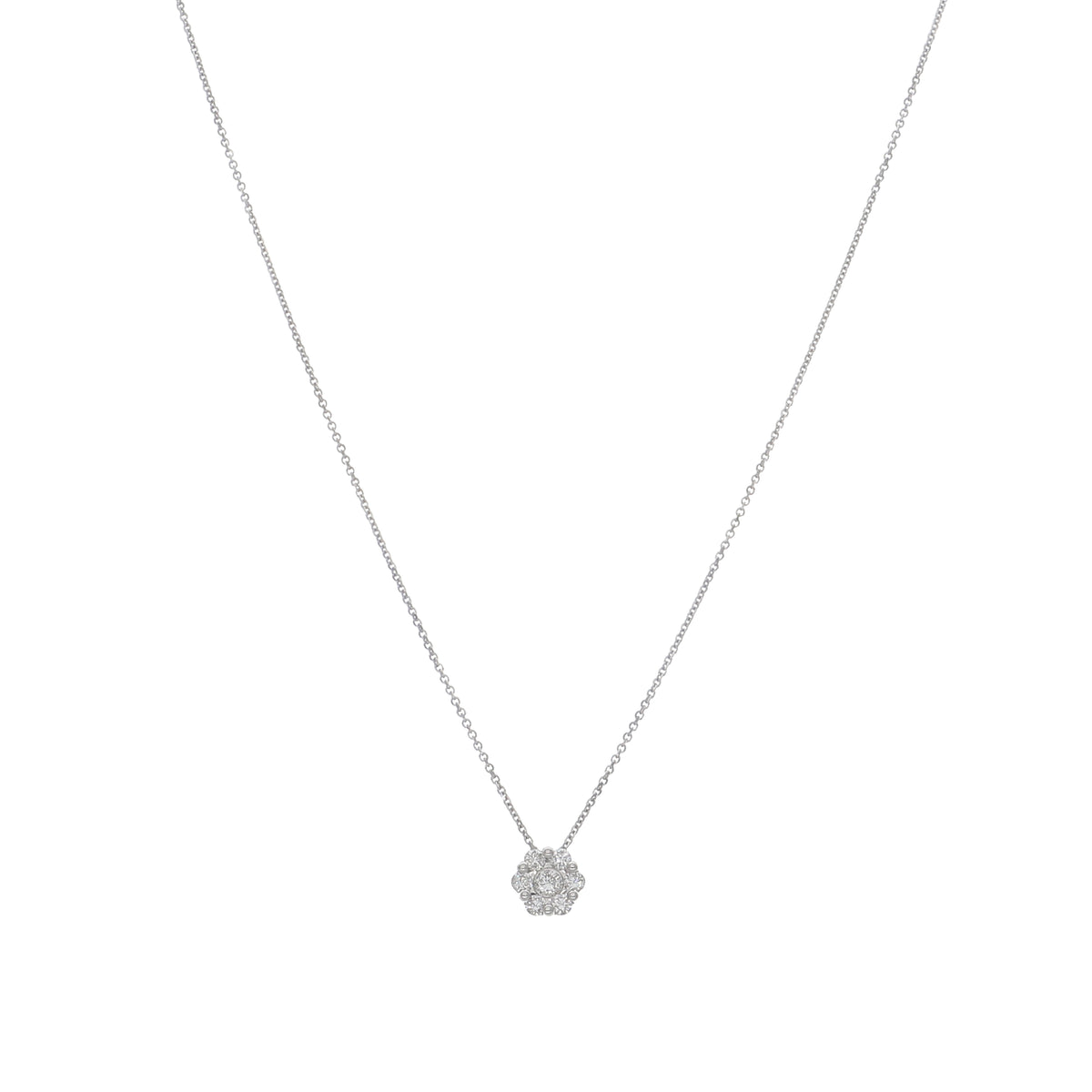 Collar Oro Blanco y Brillantes Halo CO-13983
