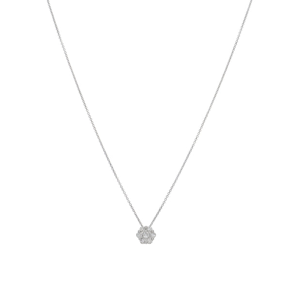 Collar Oro Blanco y Brillantes Halo CO-13983