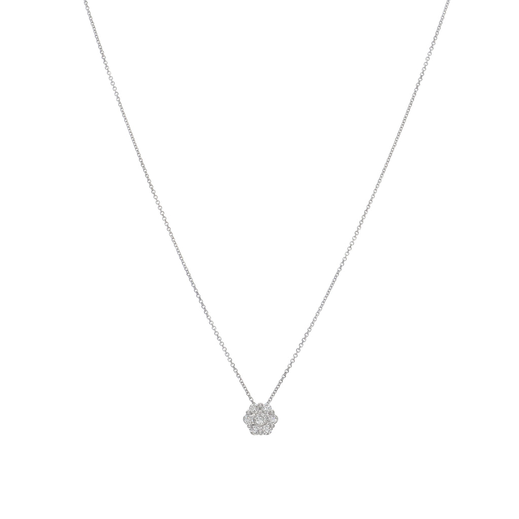 Collar Oro Blanco y Brillantes Halo CO-13983