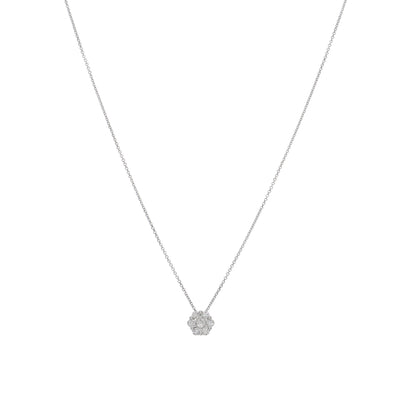 Collar Oro Blanco y Brillantes Halo CO-13983