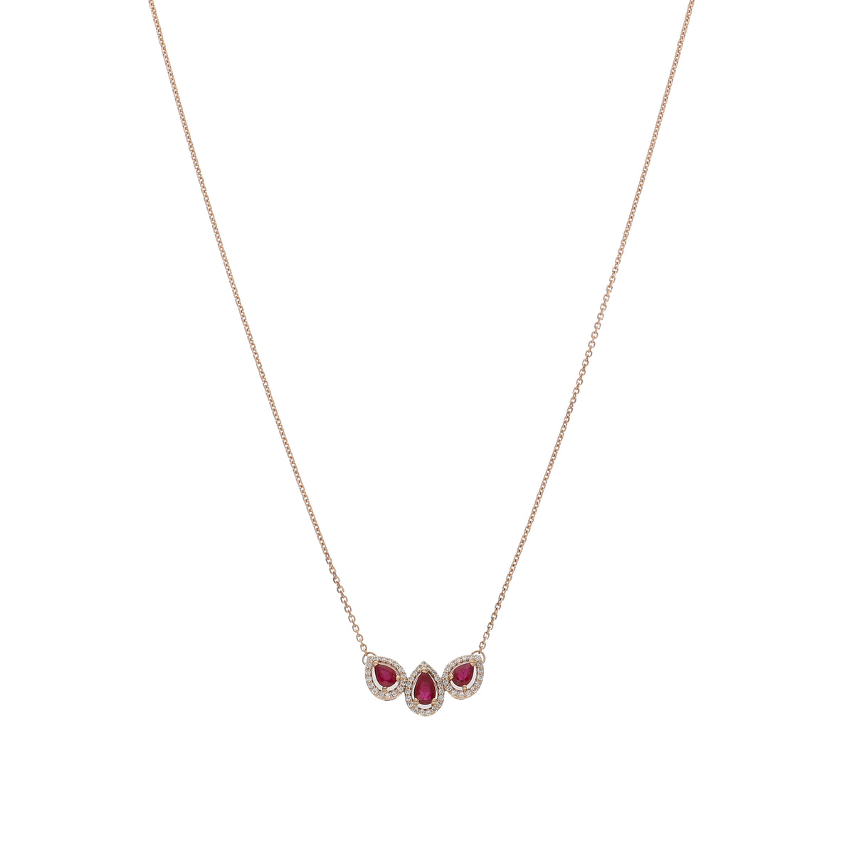 Collar Oro Rosa, Rubí y Brillantes CO-13985