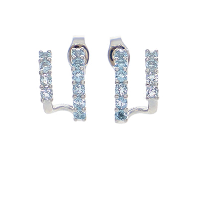 Aros Oro Blanco y Topacio Azul AR-14035