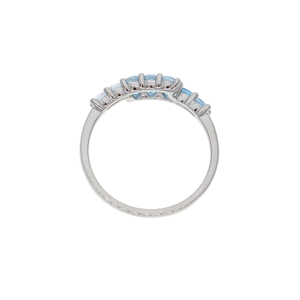 Anillo Oro Blanco y Topacio Azul AN-14036